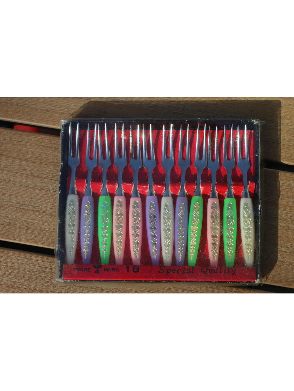 VTG TRADE mARK Retro Set of 12 Little Forks Stainless Steel Cocktail Party Japan